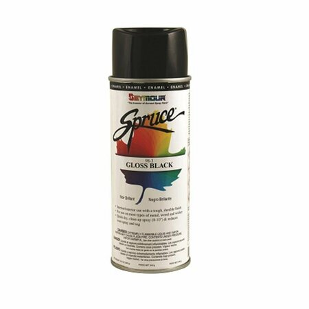 SEYMOUR MIDWEST 16 oz Enamel Spray Paint, Gloss Black, 12PK SM98-3